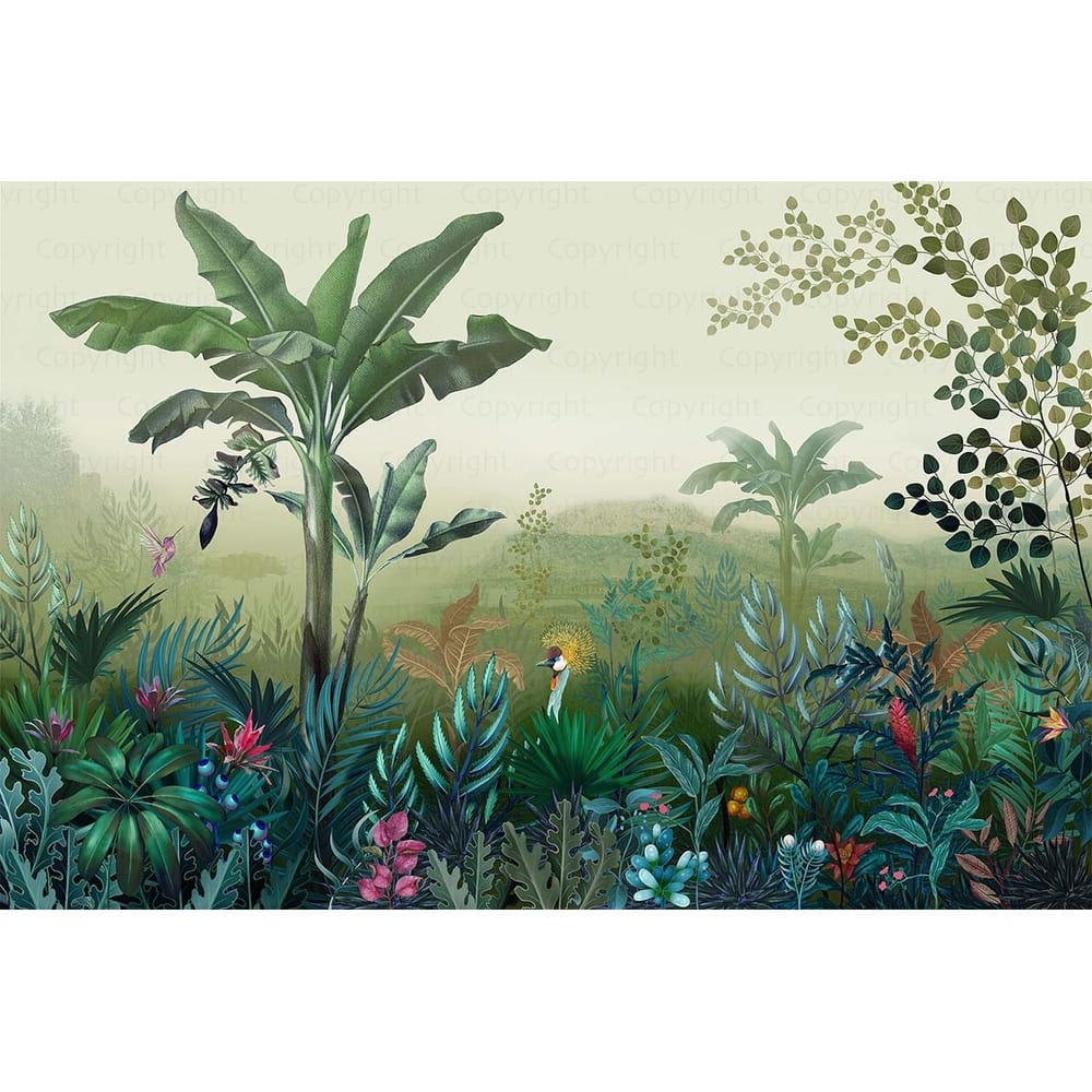 Exotic Jungle Scene Tropical FoliageWallpaper Mural