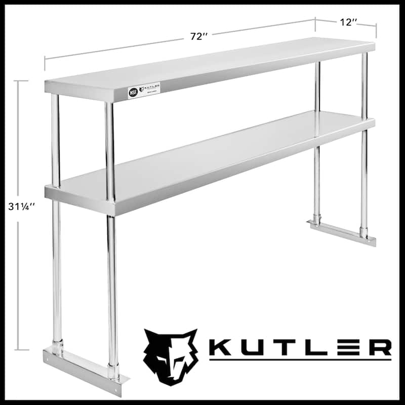 Stainless Steel Double Overshelves for Prep and Work Tables