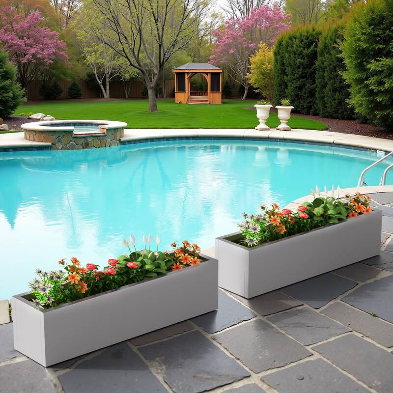 Dovelina Modern Metal Rectangular Planter- Elevate Your Space, Indoors & Outdoors
