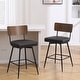 preview thumbnail 50 of 136, 26"/29" Faux Leather Swivel Counter/Bar Stools Set of 2/3 Set of 2 - Black - Counter Height