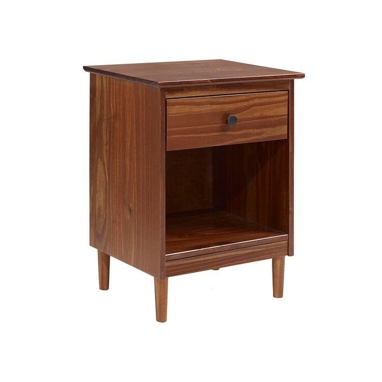 Walker Edison Bullrushes 1-drawer Solid Wood Nightstand