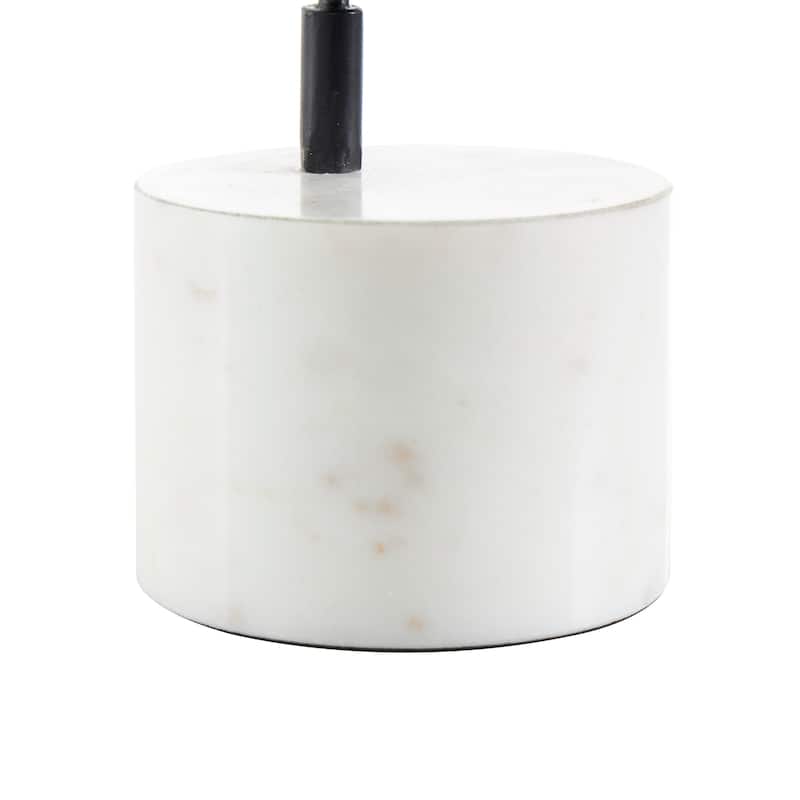 Silver Stainless Steel Suspended Tabletop Clock with Black and White Stand