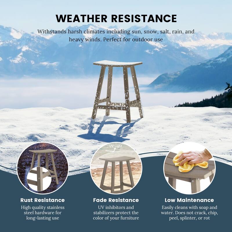 Laguna Hdpe All Weather Outdoor Patio 24" Saddle Seat Counter Stool
