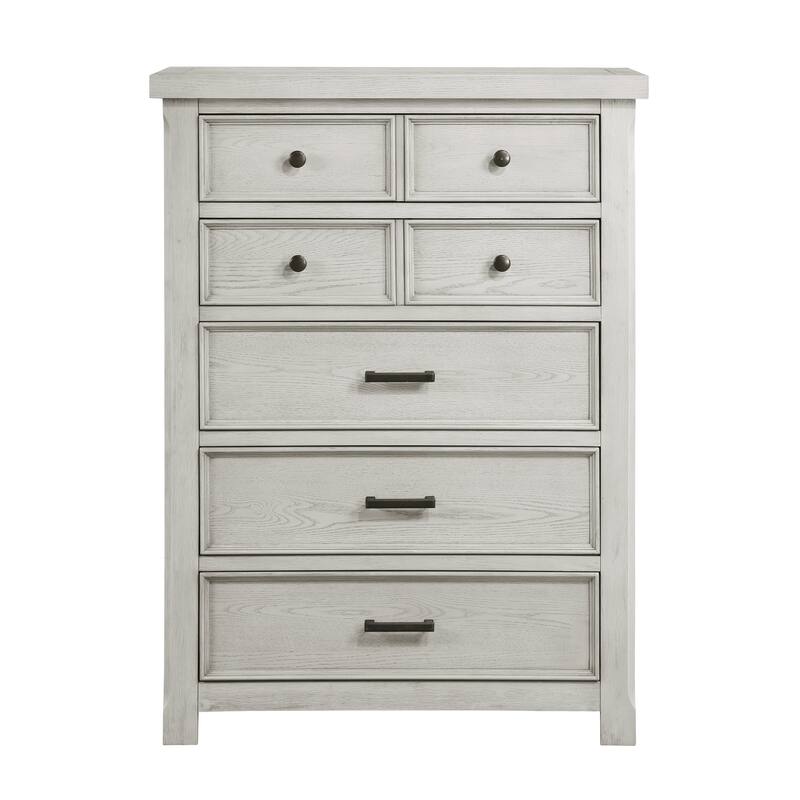 4pc Bedroom Set Panel Bed Dresser Mirror Chest Storage Wooden Furniture Light Gray Finish