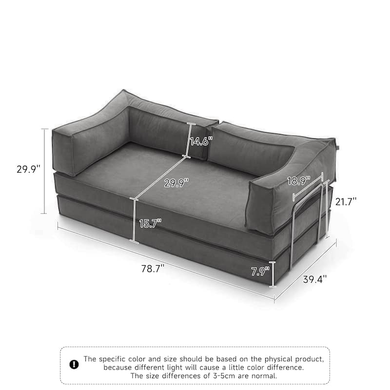 JASIWAY Modern Vintage Convertible Sleeper Sofa Bed