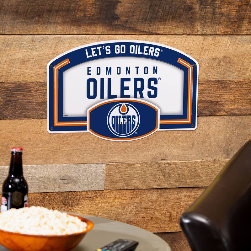 Edmonton Oilers Embossed Steel Wall Sign, 11" x 17"