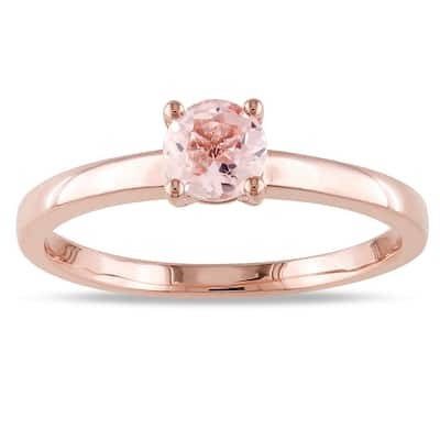 Miadora 10k Rose Gold Morganite Solitaire Ring