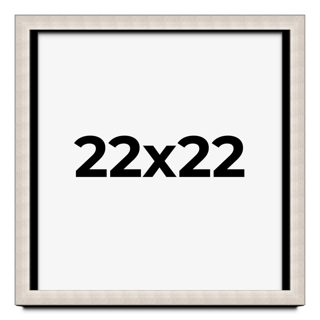 22x22 Shadow Box Frame Silver Real Wood Contemporary Shadowbox Display Frame UV Acrylic Front Acid Free Backing and Hardware
