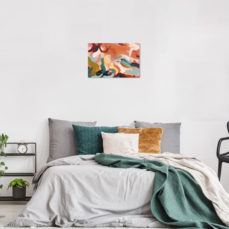 Wynwood Studio Abstract The Canyon Palette Orange and Teal Modern & Contemporary Wall Art Canvas Print - 36 x 24