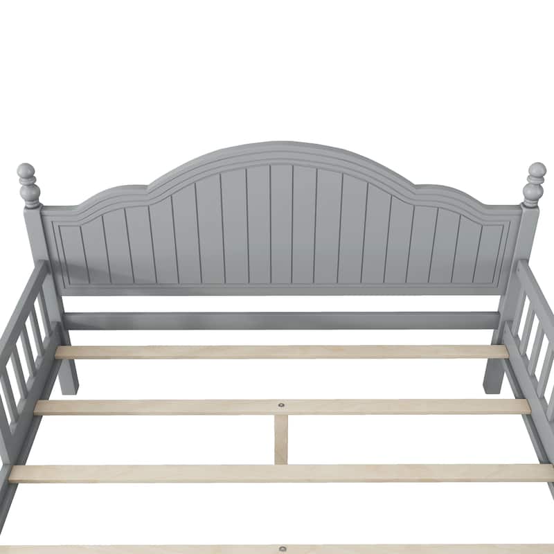 Full Size Bed For Kids, Wood Full Platform Bed with Headboard and Footboard
