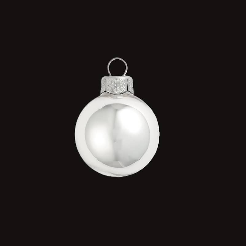 Shiny Finish Glass Christmas Ball Ornaments 4" (100Mm) Silver 6Ct