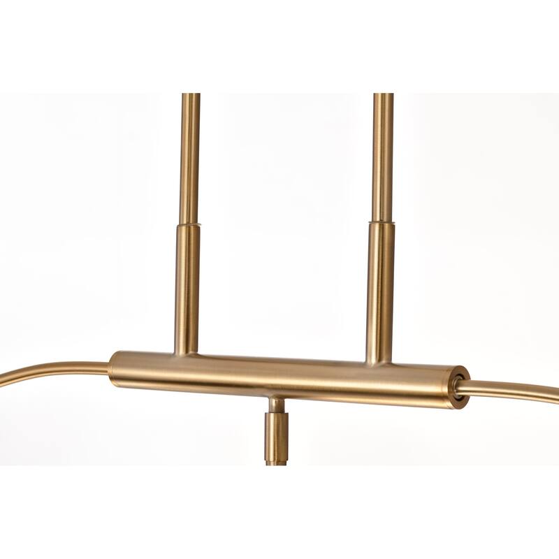 Liam 3 Light Island Pendant Burnished Brass White Opal Glass - Burnished Brass