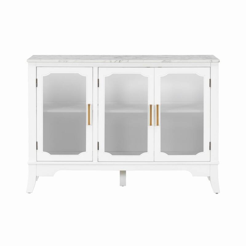 3-Doors Storage Cabinet with Large Storage Space for Living Room and Dining Room Storage