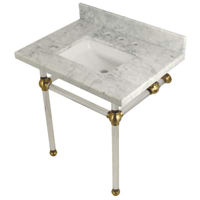 Kingston Brass Templeton 30" Rectangular Marble Wall Mounted Bathroom
