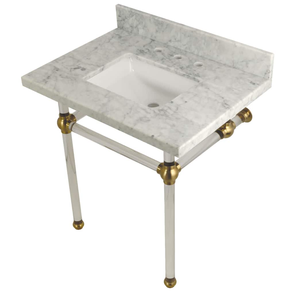 Kingston Brass Templeton 30" Rectangular Marble Wall Mounted Bathroom