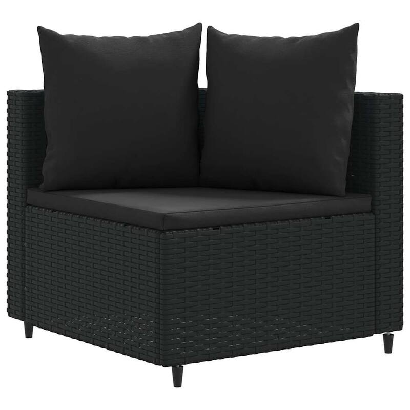 vidaXL Patio Sofa Set with Cushions Lounge Setting Outdoor Furniture Poly Rattan - 9.8 x 9.8 x 8.9