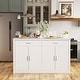 preview thumbnail 11 of 40, Kitchen Island with Storage Cabinet, White Kitchen Island Table with Drawers & Shelves Pantry