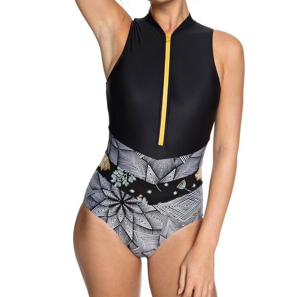 Shop Roxy Black Womens Size Large L Pop Surf Zipped One Piece