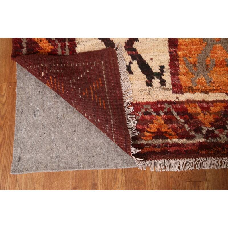 Tribal Geometric Moroccan Oriental Area Rug Hand-knotted Wool Carpet - 6'9" x 10'0"