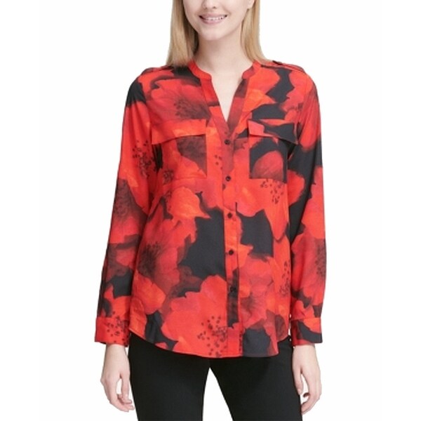 red button up blouse calvin klein red button up blouse calvin klein
