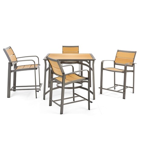 Harper 5 Piece Balcony Dining Set (4 Balcony Stools, 1 Balcony Table)