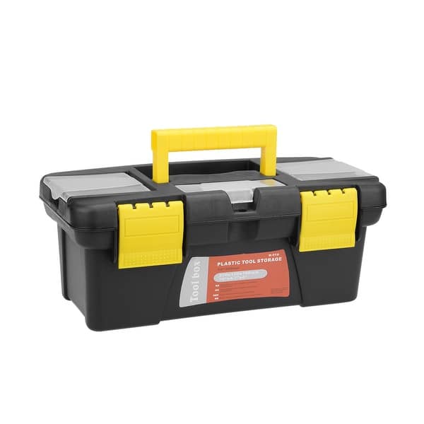 10-inch Tool Box with Tray and Organizers Includes Three Small
