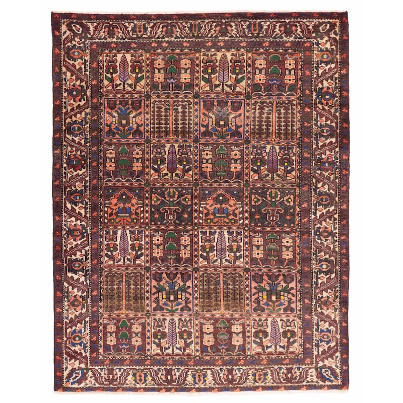 ECARPETGALLERY Hand-knotted Kayseri Vintage Dark Red Wool Rug - 5'0 x 6'5