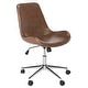 preview thumbnail 6 of 7, SAFAVIEH Fletcher Brown/Chrome Swivel Office Chair - 21.5" x 25.5" x 32.2"