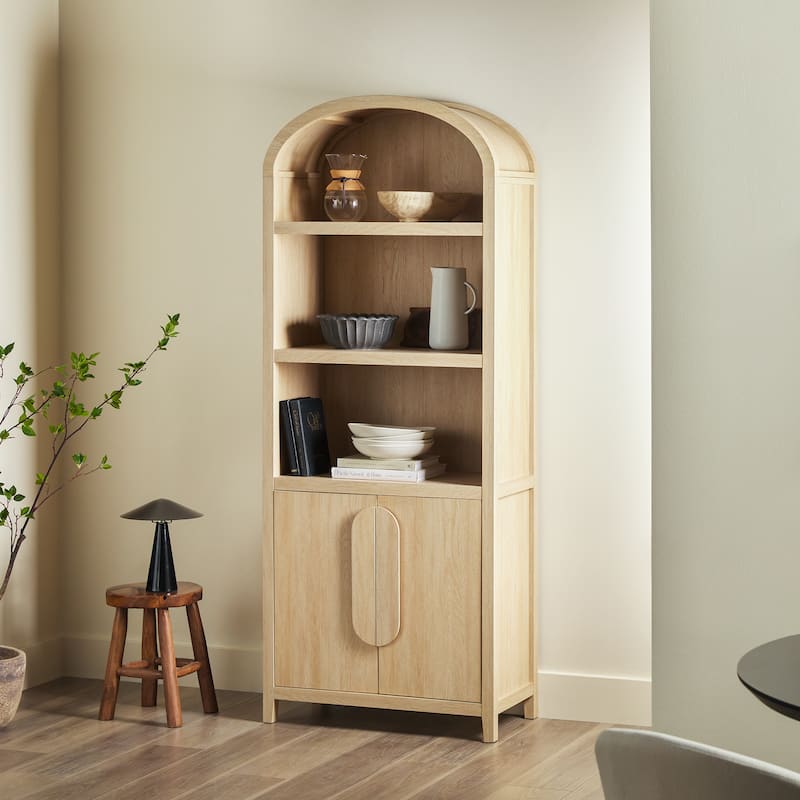 Middlebrook Designs 3 Shelf Open Arched Bookcase Cabinet