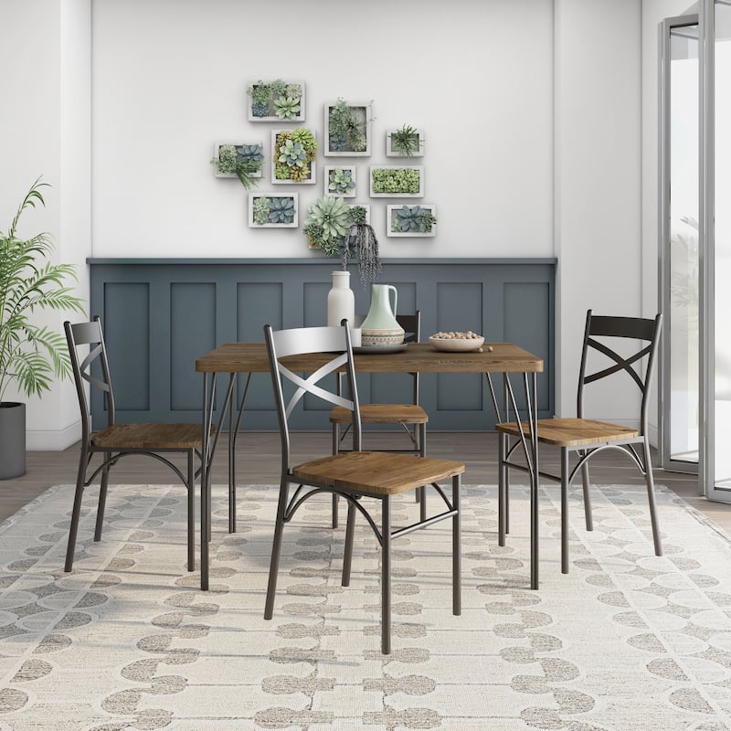 Zath Industrial Metal 5-Piece Dining Set by Furniture of America