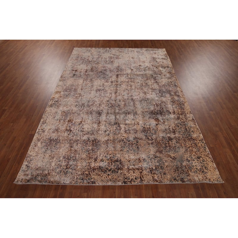 All-Over Abstract Indian Area Rug Hand-Knotted Wool Carpet - 8'3"x 11'9"