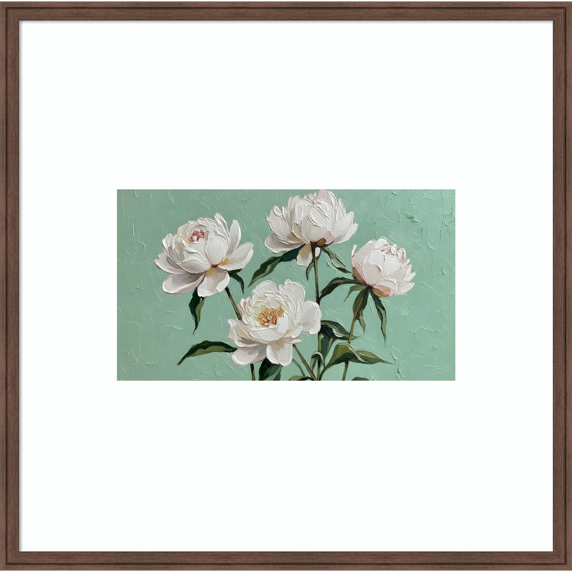White Peony by Hugo Wood Framed Wall Art Print