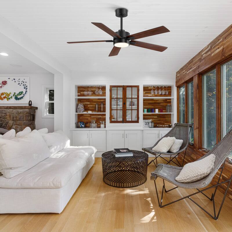 52-IN LED Ceiling Fan with Light Kit and Remote- 5 Blade