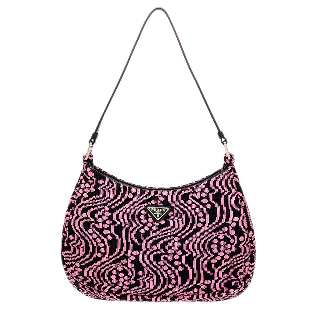 Prada Jacquard Knit Cleo Shoulder Bag