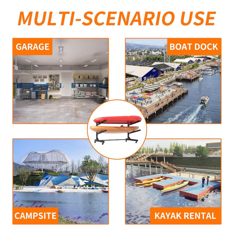 Freestanding Kayak Storage Rack – Holds 2 Kayaks