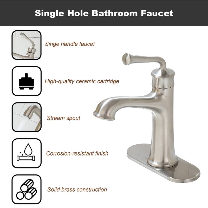 1.2 GPM Single Handle Single Hole Vessel Bathroom Faucet