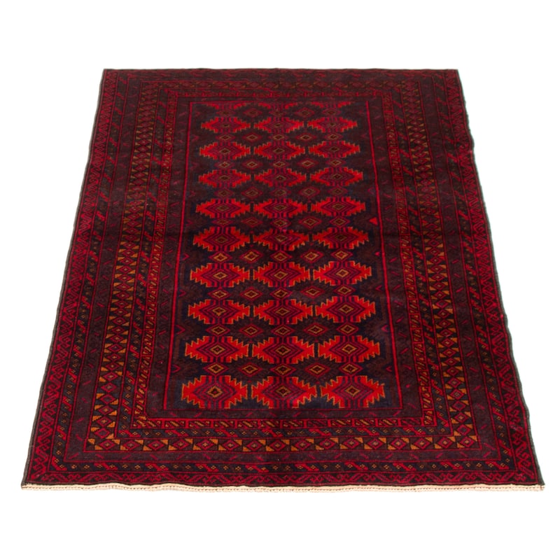 Teimani Red Rug 3'7" x 6'1" - 3'7 x 6'1