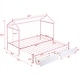 preview thumbnail 4 of 5, Metal Twin XL to King Twin Size House-shaped Platform Bed with 2 Drawers