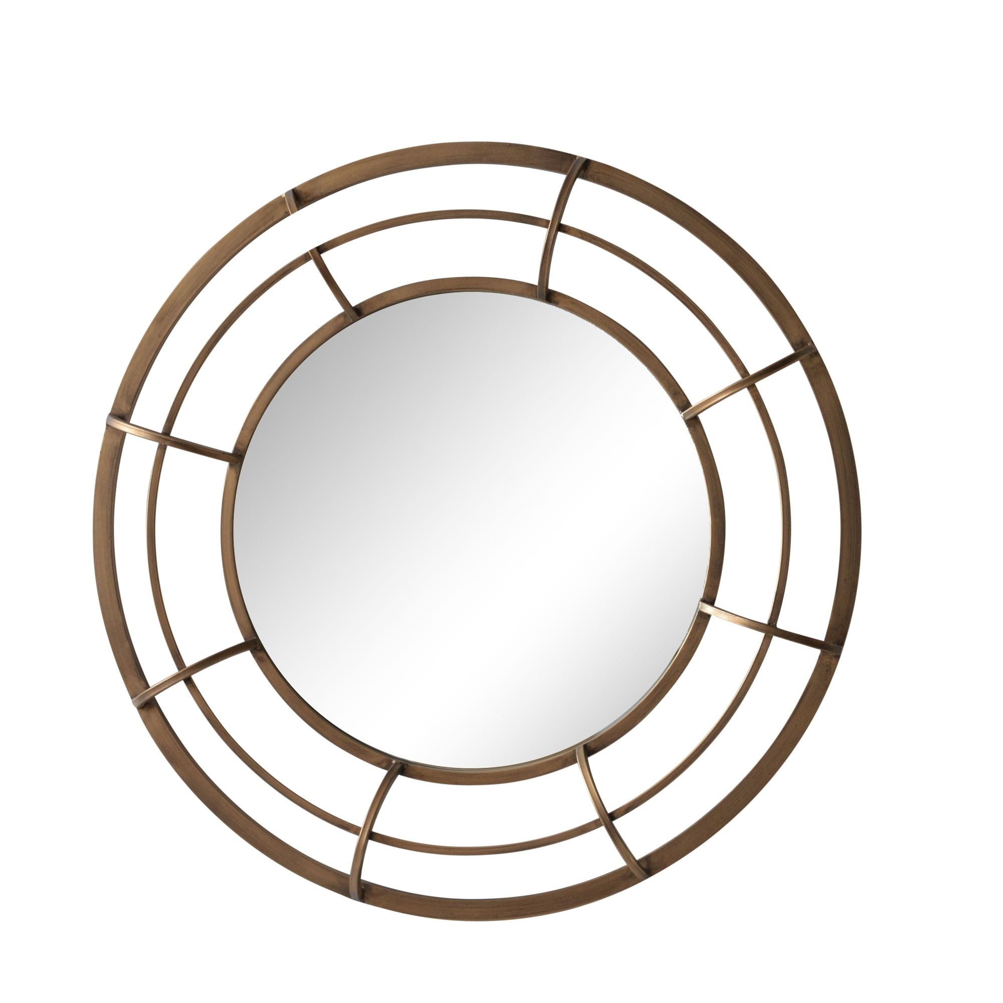 Framed Glass Round Wall Mirror - 28