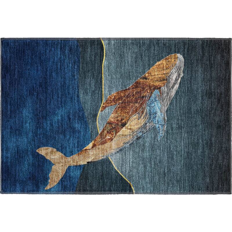 Premium Washable Super Soft Modern Whale Mayfield Rug
