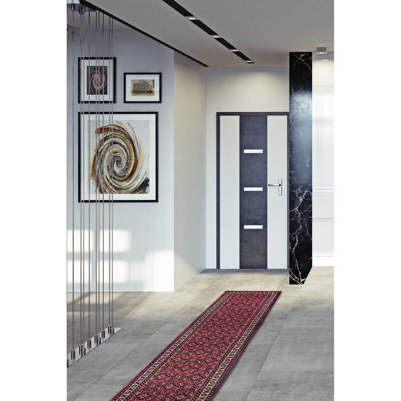 ECARPETGALLERY Hand-knotted Andelz Red Wool Rug - 2'4 x 9'7