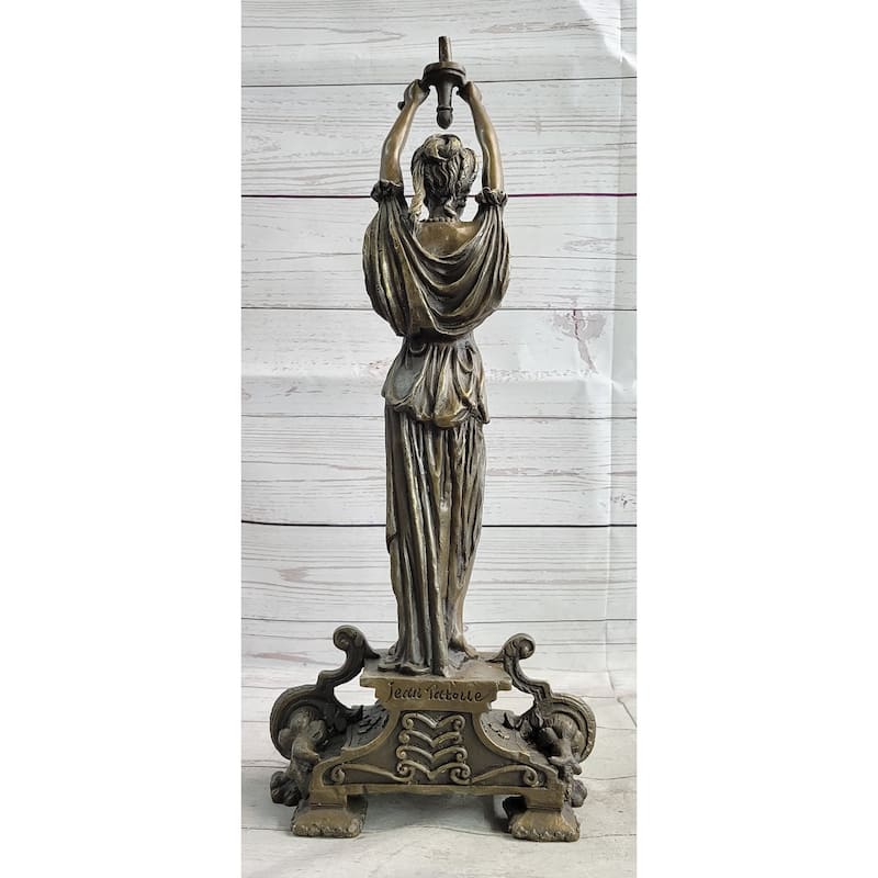 Hot Cast Bronze Sculpture Statue Of Ancient Greek Temple Priestess Holding Vessel