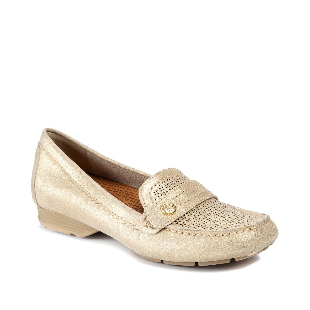 gold women's flats