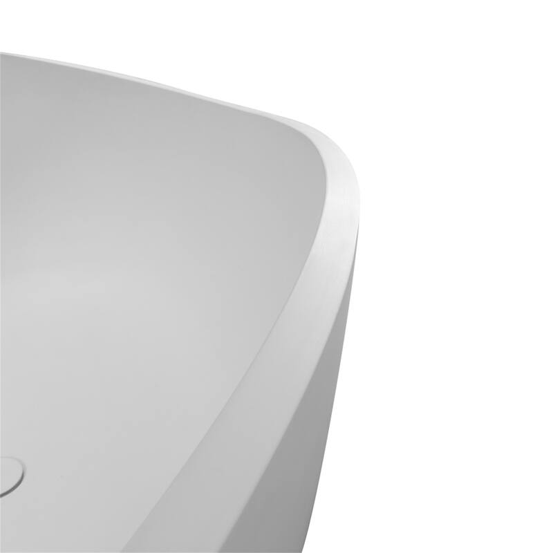 63" Matte White Solid Surface Bathtub