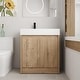preview thumbnail 31 of 61, BNK 24/30/48/60 inch Freestanding Resin Sink Bathroom Vanity with Soft Close Door and Adjustable Shelf 29.5''W×18.1''D×35''H - Imitative Oak-Left Basin