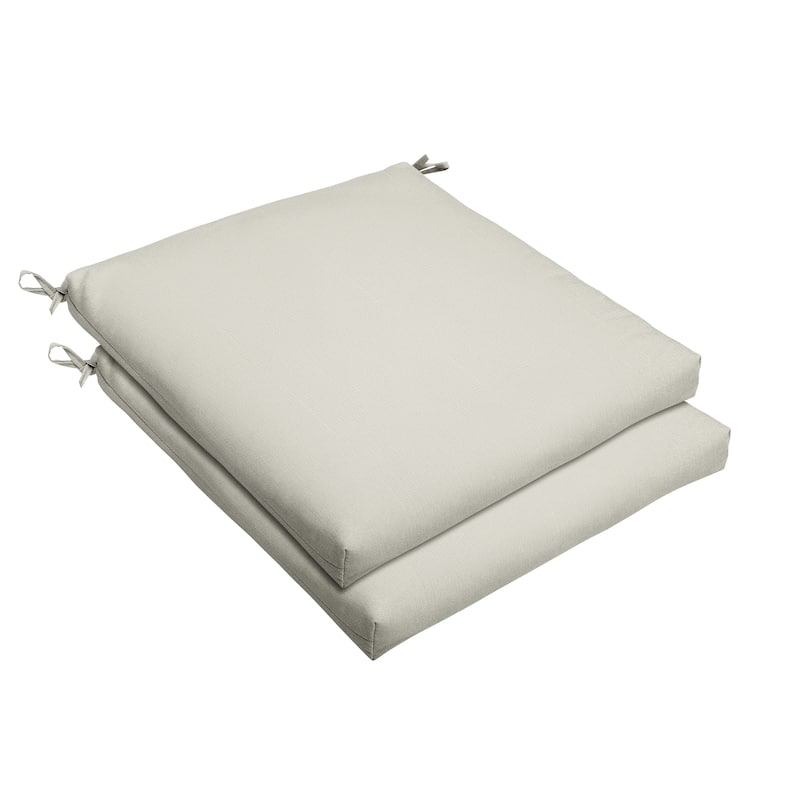 Sorra Home Indoor/Outdoor Solid Chair Cushions ONLY (Set of 2) - 19 x 19 x 2.5 Cushion Bristol Set of 2 - Ivory