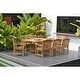 preview thumbnail 1 of 14, 9pc Solid Teak Outdoor Patio Dining Set - 9 Piece Brown