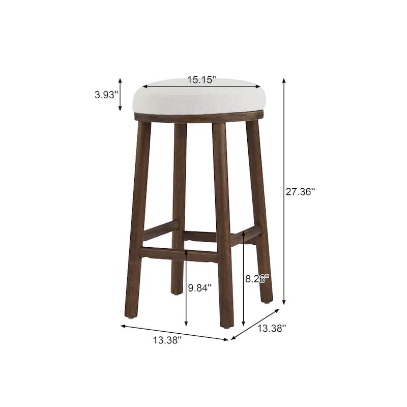 Christopher Knight Home - Riven Natural Rubberwood 27.36" Bar Stool Set
