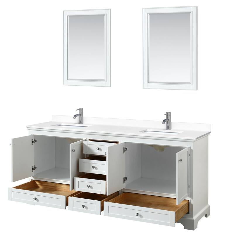 Wyndham Collection Deborah 80" Free Standing Double Basin Vanity Set
