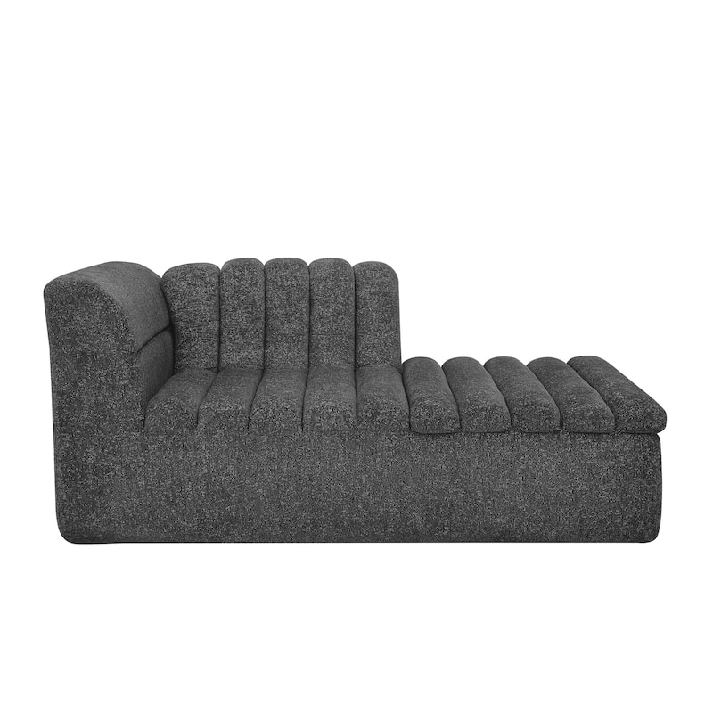 Modular Sectional Sofa with L-Shape Chaise Lounge, Chenille Upholstered Boneless Couches, Corner Sofa with Wave-Shaped Armrest